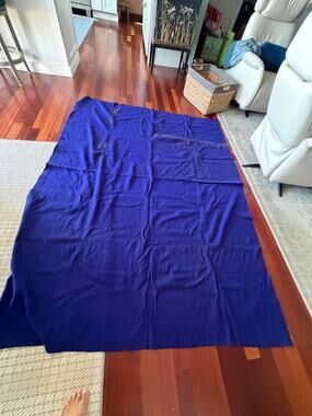 Royal Blue Lot of 3 Wool Blankets Solid Color Heavy Wool Throw Camp Cabin Fading